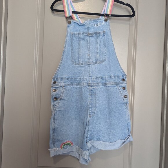 NWT Target Pride Denim Queen Short Overalls - Picture 1 of 3